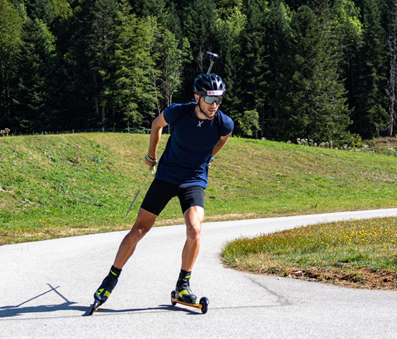 Hugo Rivail ambassadeur Authentic Nutrition en ski roue